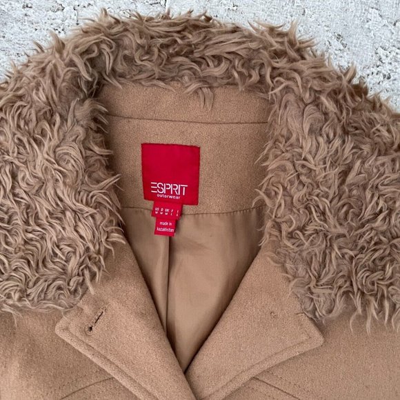 Esprit Penny Lane With Fur Trim Women Jacket Fur Coat Size M - Picture 5 of 12